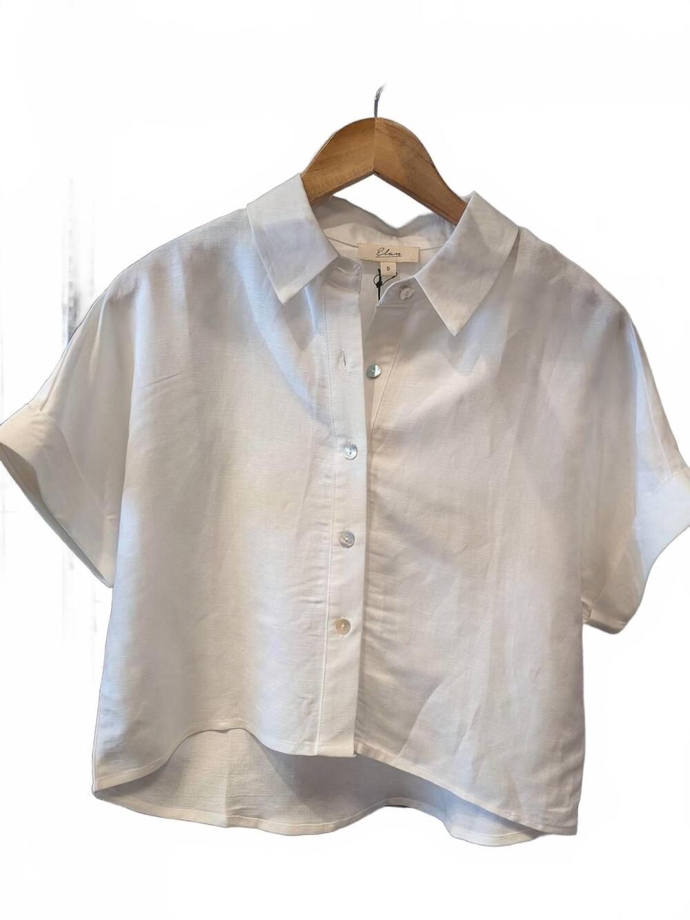 NEW ELAN women's button top in white